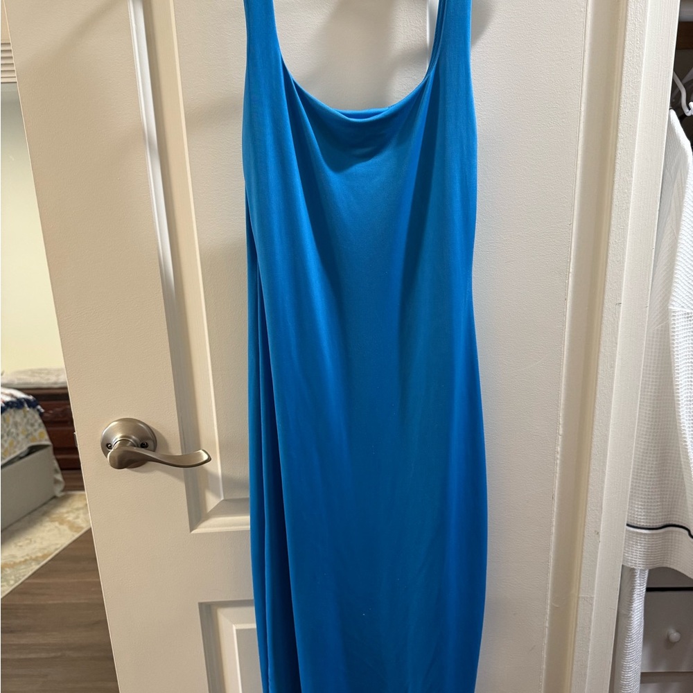 Elegant Blue Sleeveless Dress